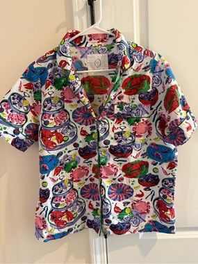 Printfresh short-sleeve button-down pajama - Size M